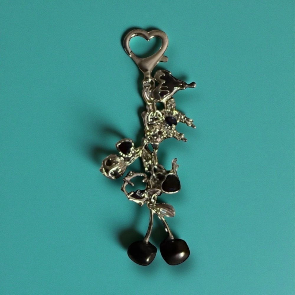 Cherry Keychain with Charms NWOT